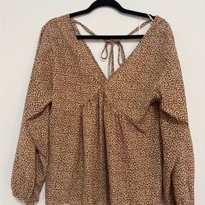 Brown Patterned Women's Top
